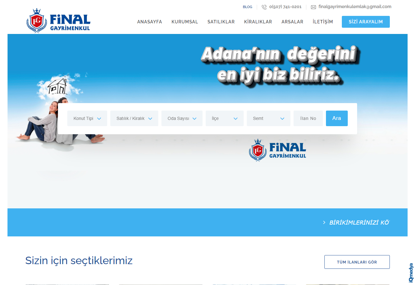 Final Gayrimenkul web site tasarm